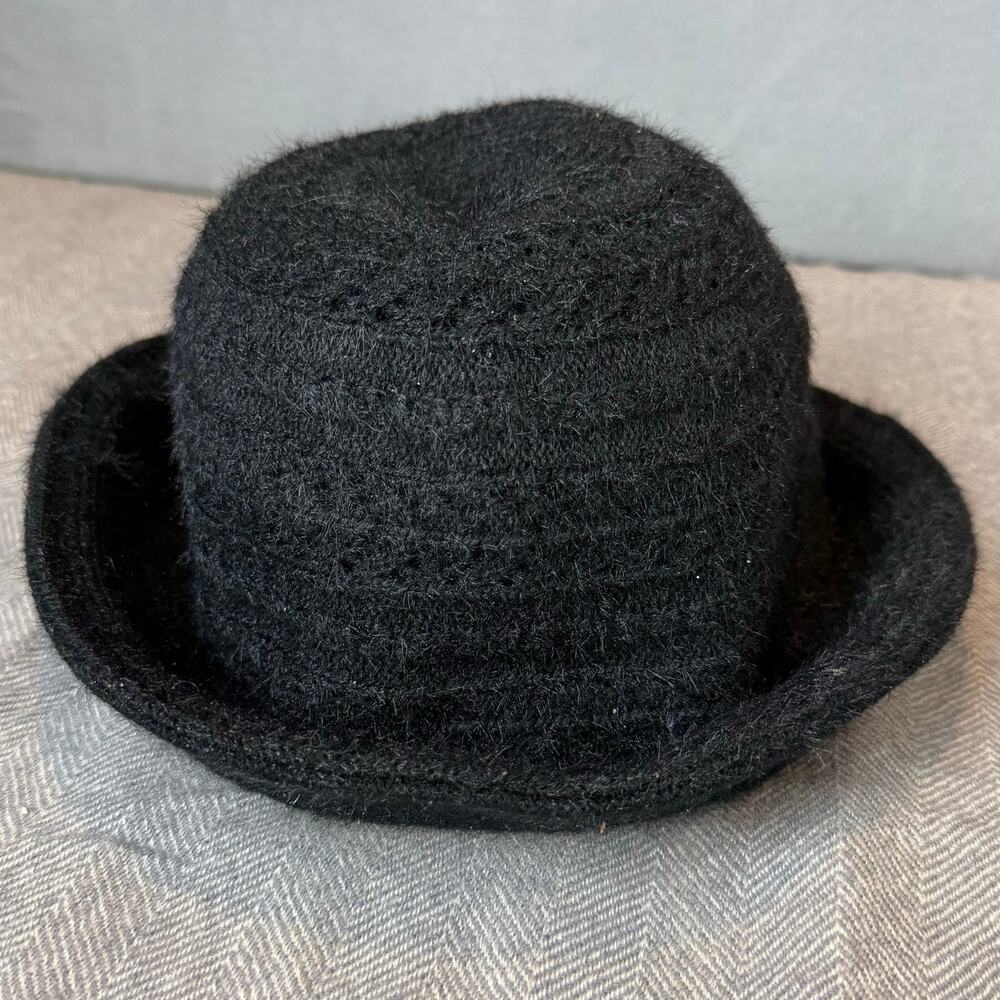NWT By Anthropologie Black Knit Bucket Hat $44